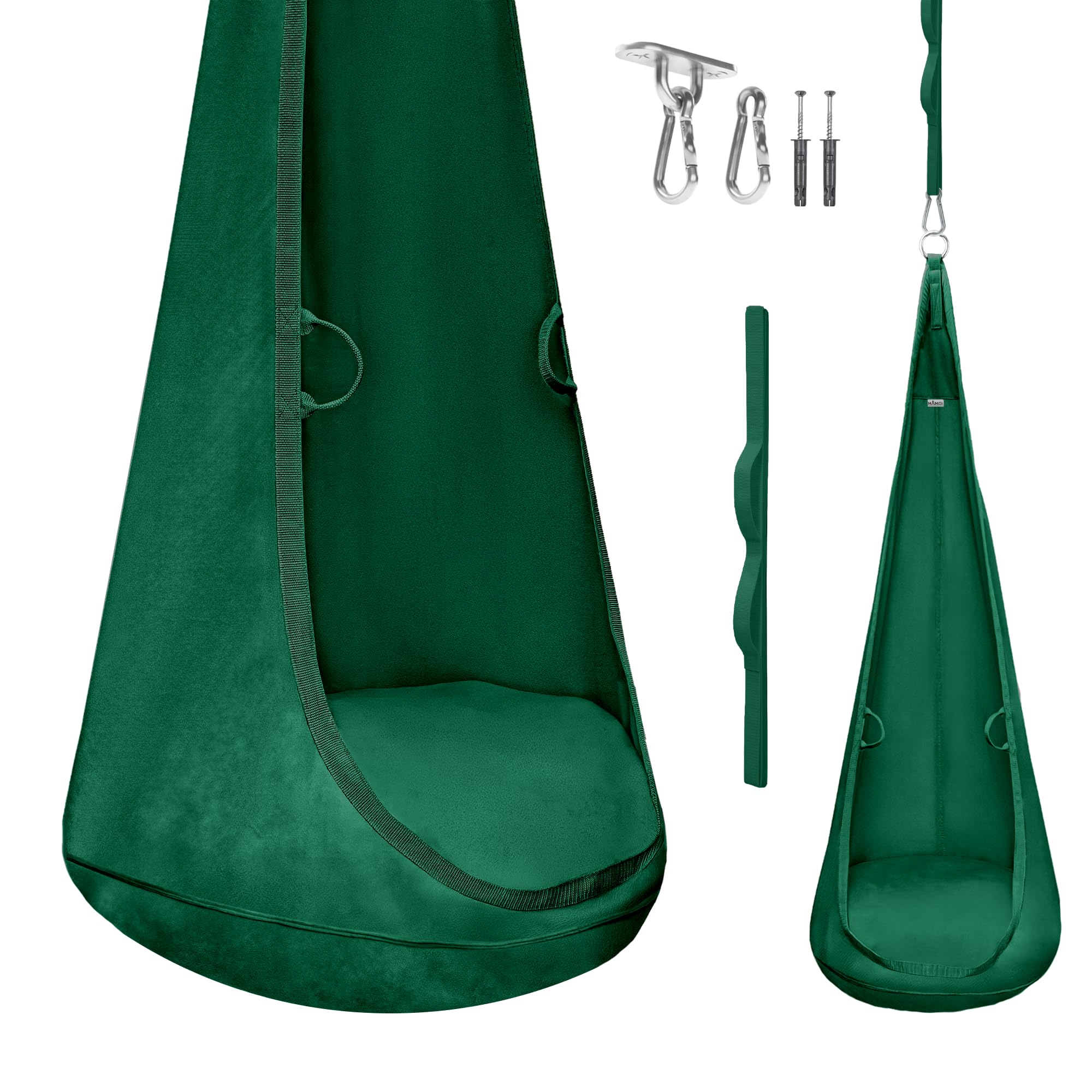 MAMOI Velvet Cocoon - Indoor Hanging Chair with Soft Cushion, Elegant Hanging Seat with Handles, Premium Velvet, Durable Construction with Hanging Element โ image 1