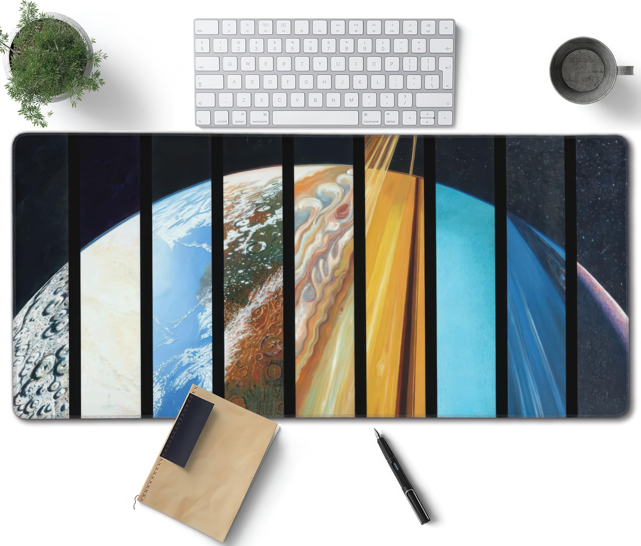 Cosmic Planet Large Mouse Pad, Vintage Aesthetic Gaming Desk Mat, XXL Keyboard Desk Pad Mat for Desktop, 35.4"x15.7" Non-Slip Base Big Mousepad with