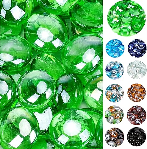 onlyfire Cuentas de vidrio planas para hoguera de propano, rocas de vidrio reflectantes de 12 pulgada, canicas planas de 10 libras para chimenea de