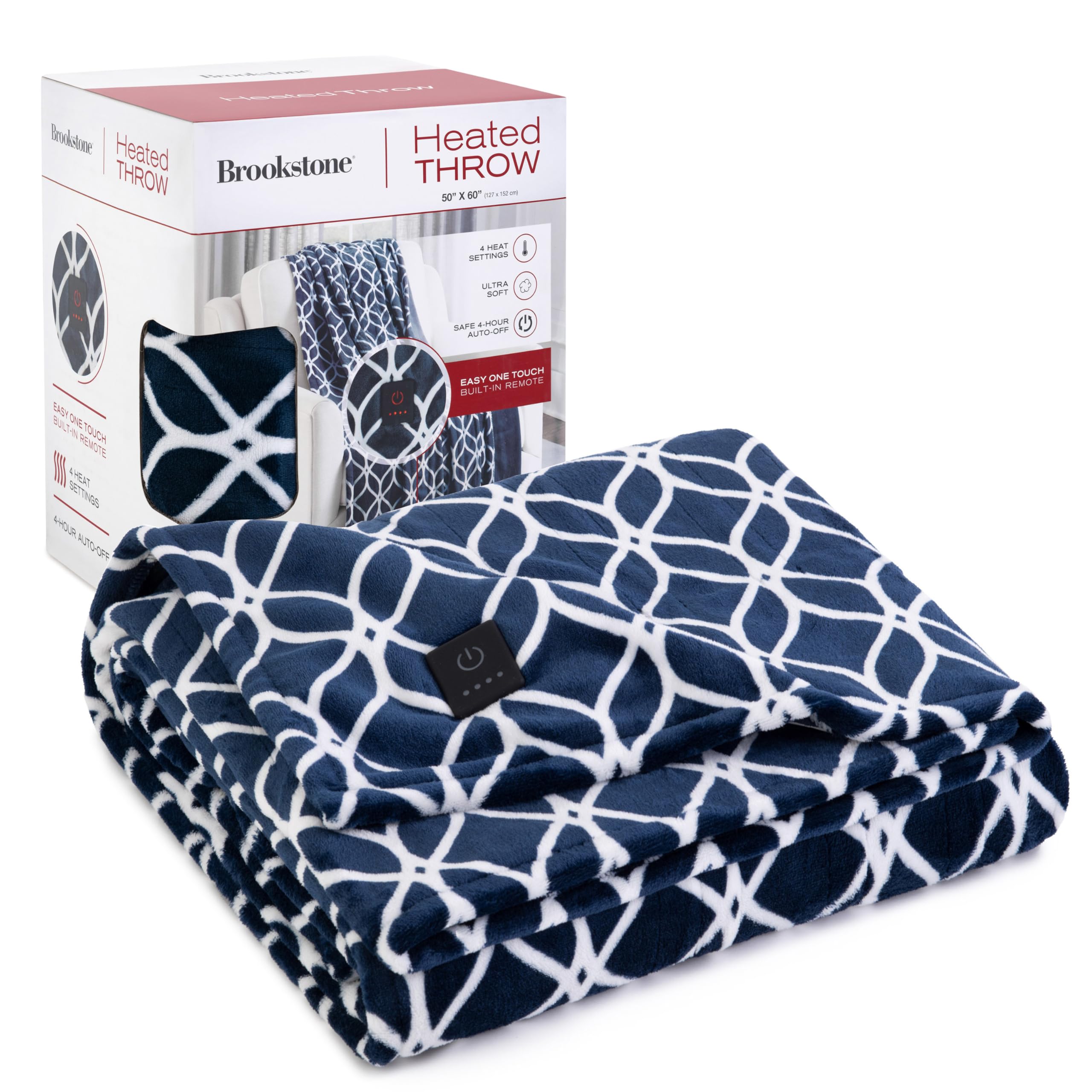 Brookstone Electric Heated Plush Throw
