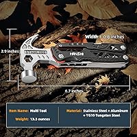 Vista 5 de HANSHI Martillo cortador de alambre reemplazable multiherramienta con funda de nailon para exteriores, campamento, supervivencia, senderismo