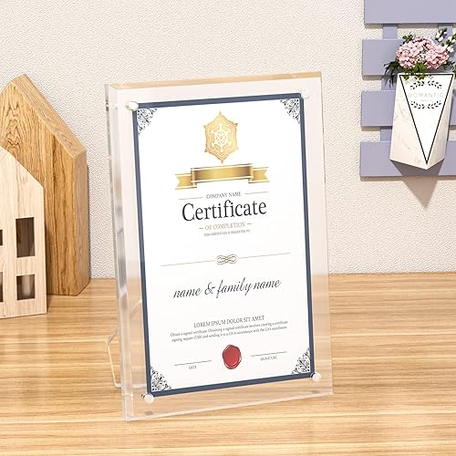 Miniatura 2 de NIUBEE Marco de certificado de acrílico de 8.5 x 11 pulgadas con imanes para graduación de matrimonio, paquete de 2