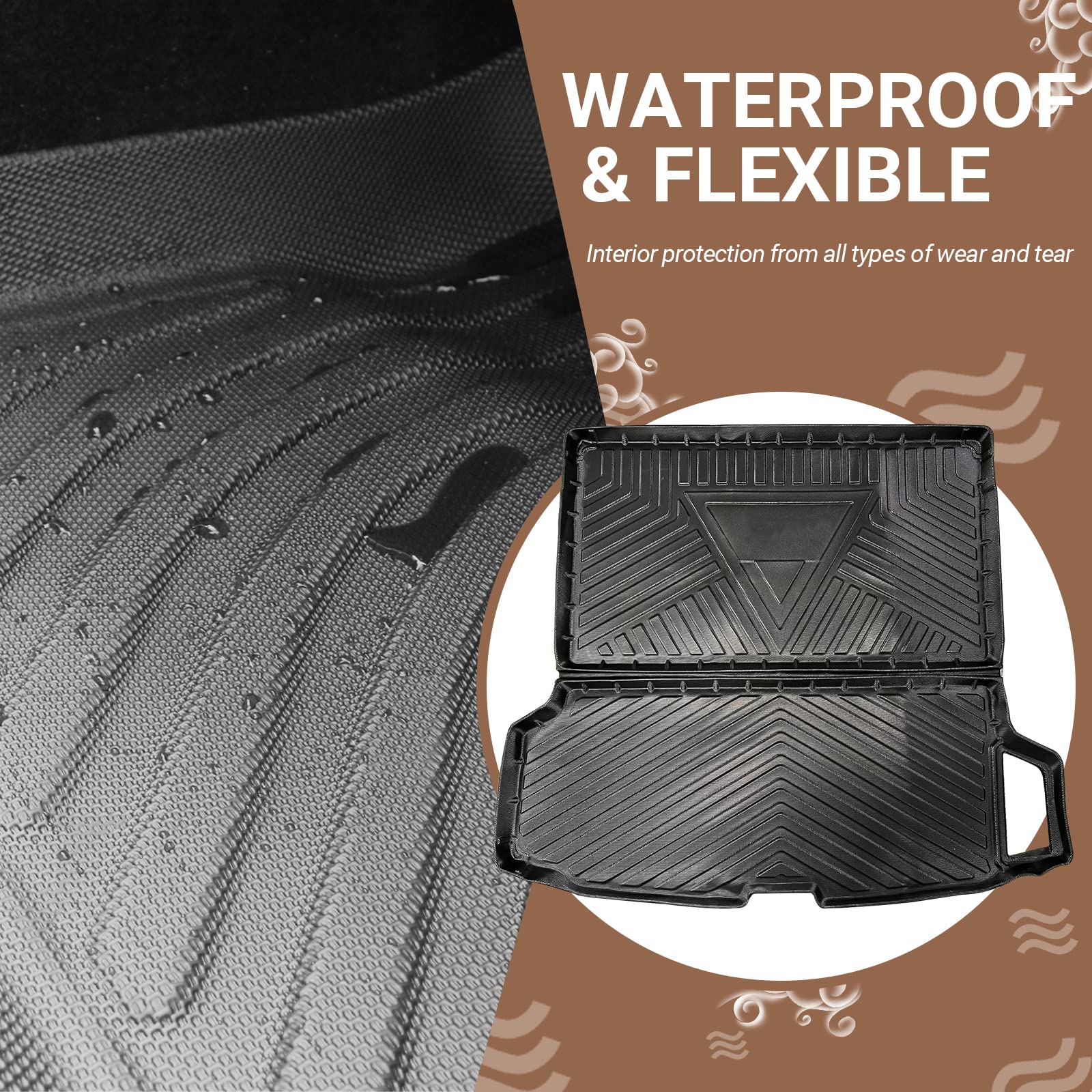 YEE PIN para Volvo XC90 2015-2024, Alfombrilla de Maletero de Goma, protección Lateral, Volvo XC90 Goma para Maletero de Coche XC90 2023 Goma, Alfombrilla de protección Antideslizante