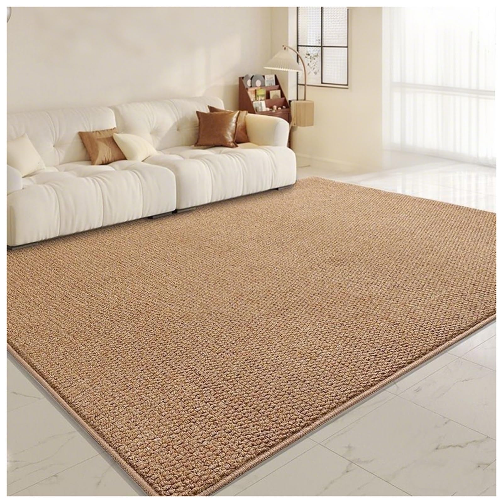 Tapis en sisal antidérapant pour chambre et salon à l'esprit cocooning