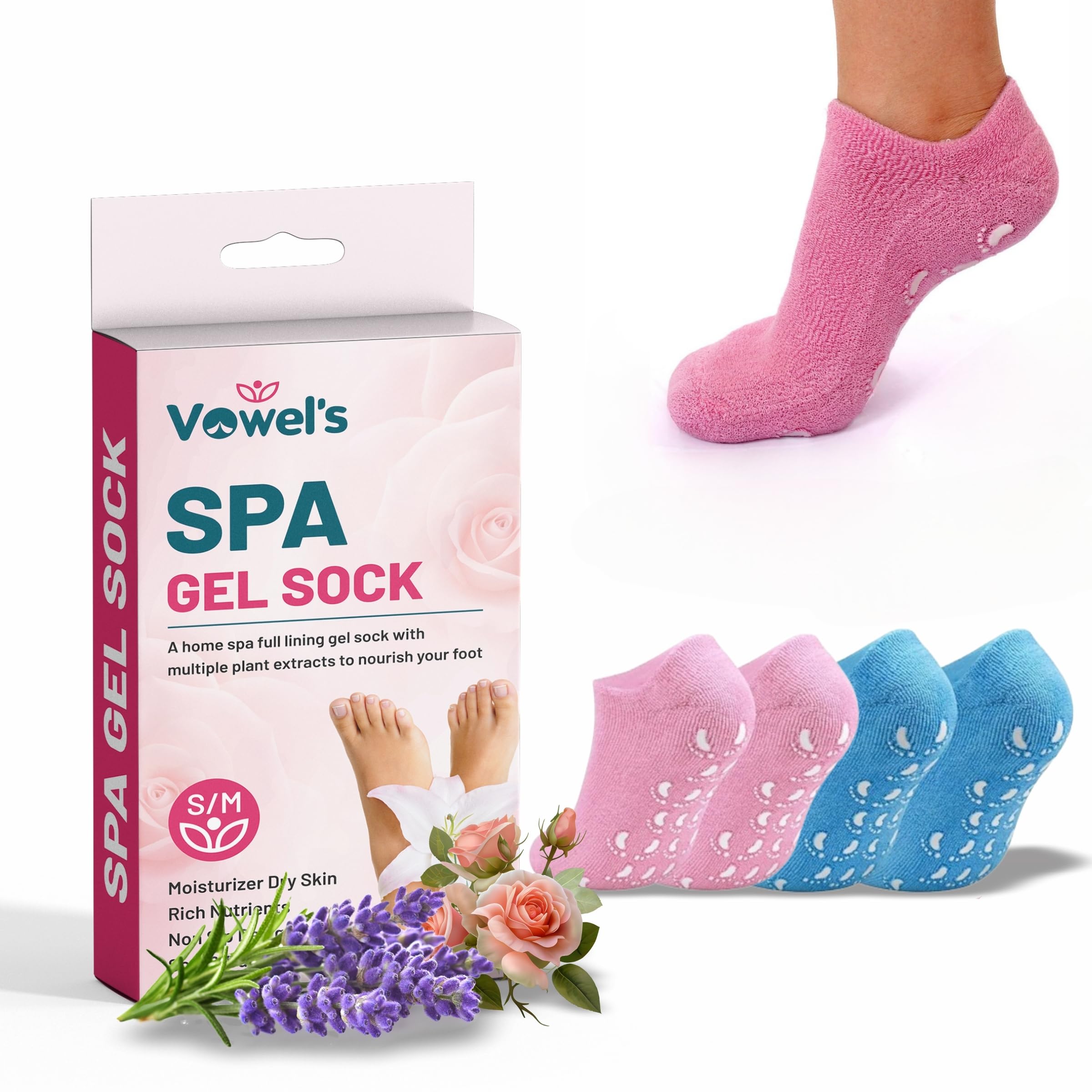 VOWELS ENTERPRISE Silicone Moisturizing Spa Gel Socks Women, Size - M (Multicolor), Helps In Cracked Heel, Spa Pedicure Socks Natural Oil And Vitamin-E Deep Cleansing, Repairing And Softening (B0D3YR3GSL) Amazon Price History, Amazon Price Tracker
