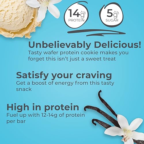 Miniatura 5 de Power Crunch Barras de oblea de proteínas, crema de mantequilla de maní, barras de oblea de proteína y 1.4 onzas, crema de vainilla francesa, barras