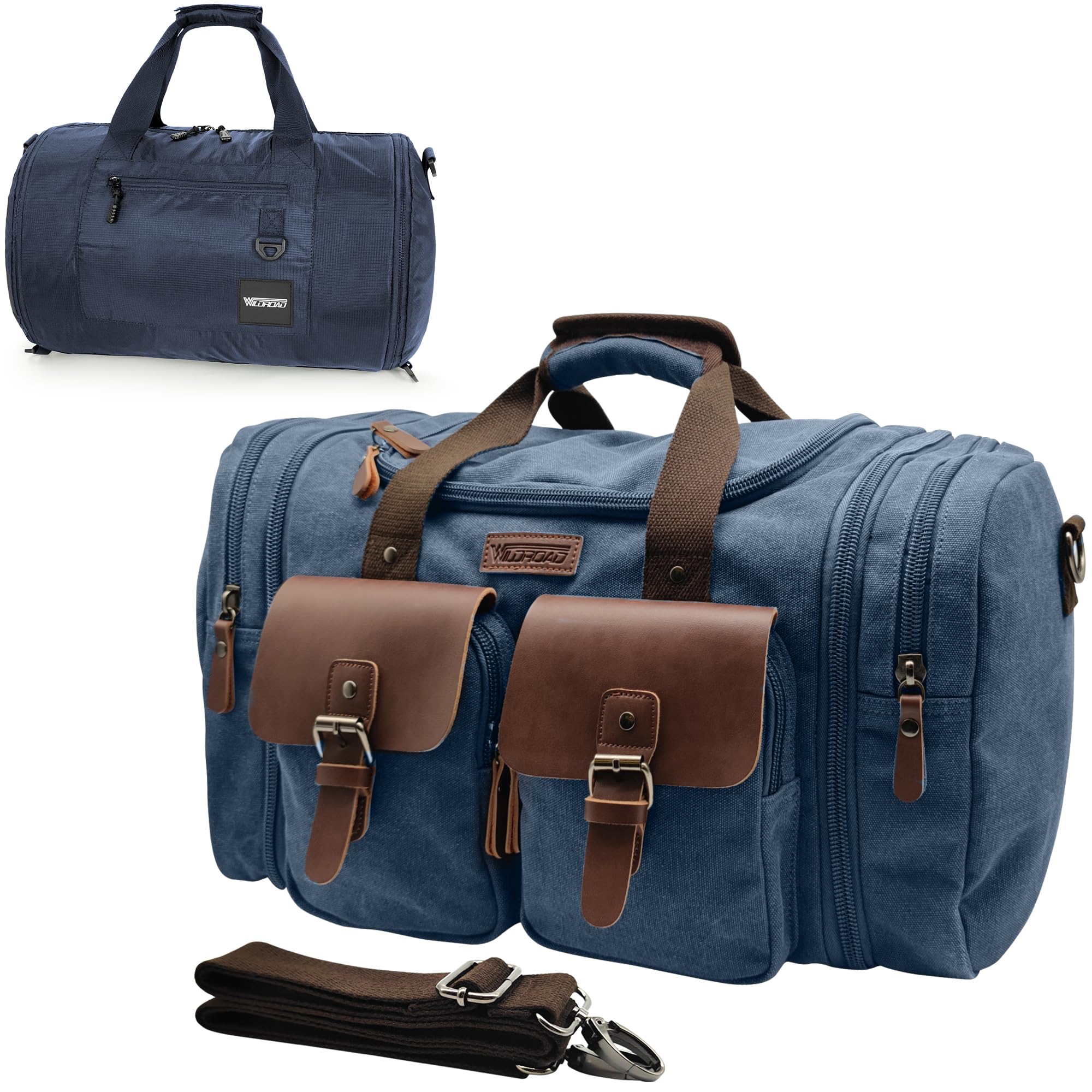 Wildroad Gym Bags for Men &amp; Expandable Canvas Duffle Bag - 50l Travel Kit
