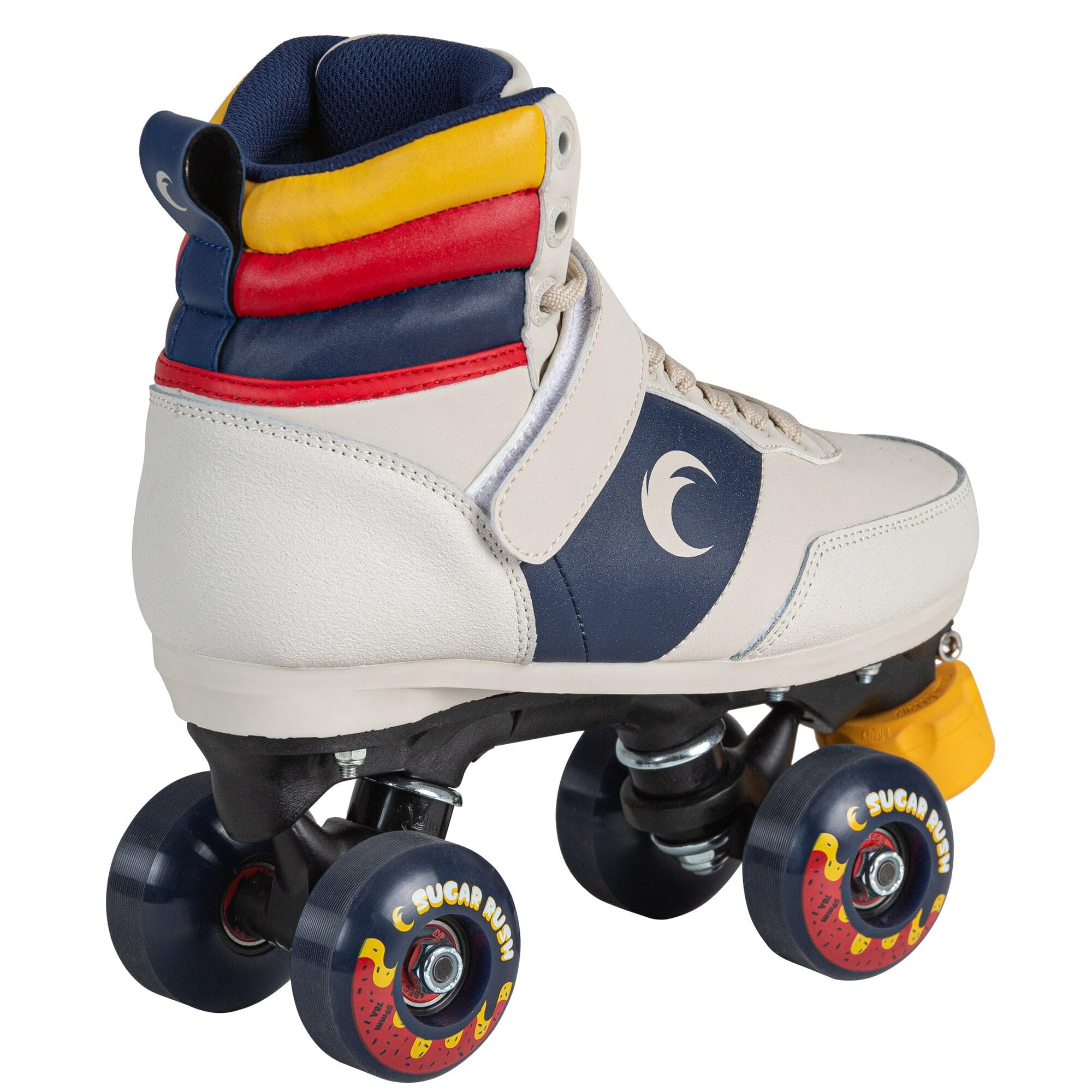 Chaya Patins à roulettes Jump Off White - Pour homme et femme - Look rétro - Pour rollers disco - Chaussures à roulettes en blanc