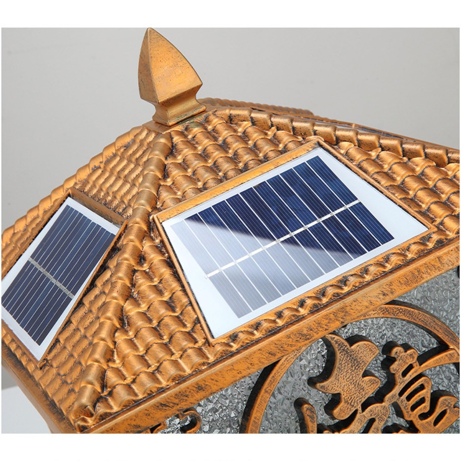 Pfostenleuchten Außenbereich Solar-Säulenscheinwerfer for draußen IP65 Wasserdichte Garten-Säulenleuchte LED-Solar-Villa-Pfostenleuchte Japanischer Stil Aluminium-Landschaft Straße Poller Laterne(Ross
