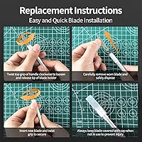 Vista 5 de Juego de cuchillos de precisión para manualidades, cuchillas de afeitar afiladas y cuchillo exacto para tallar, modelar, álbumes de recortes