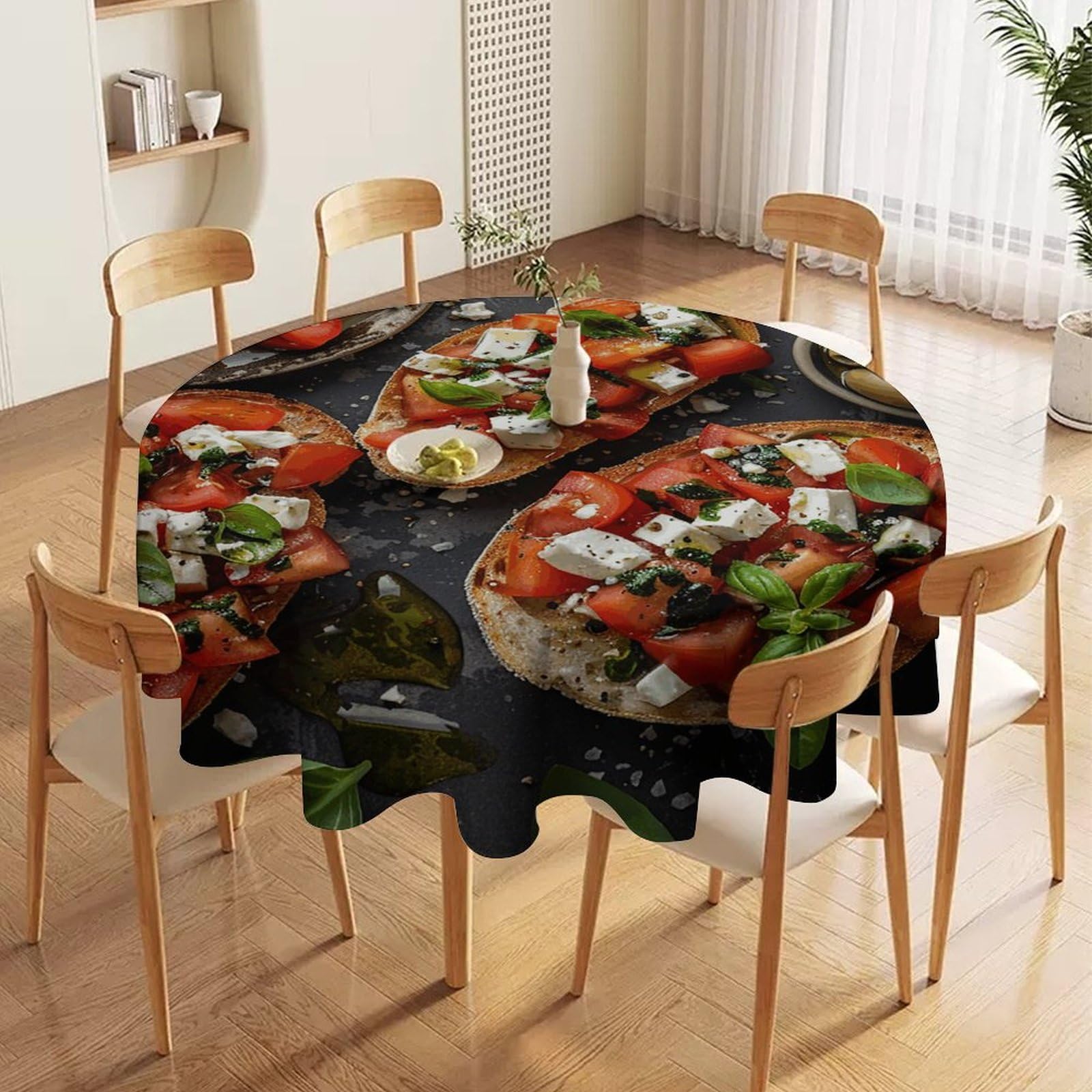 Nappe ronde lavable textile imperméable pour décoration de mariage