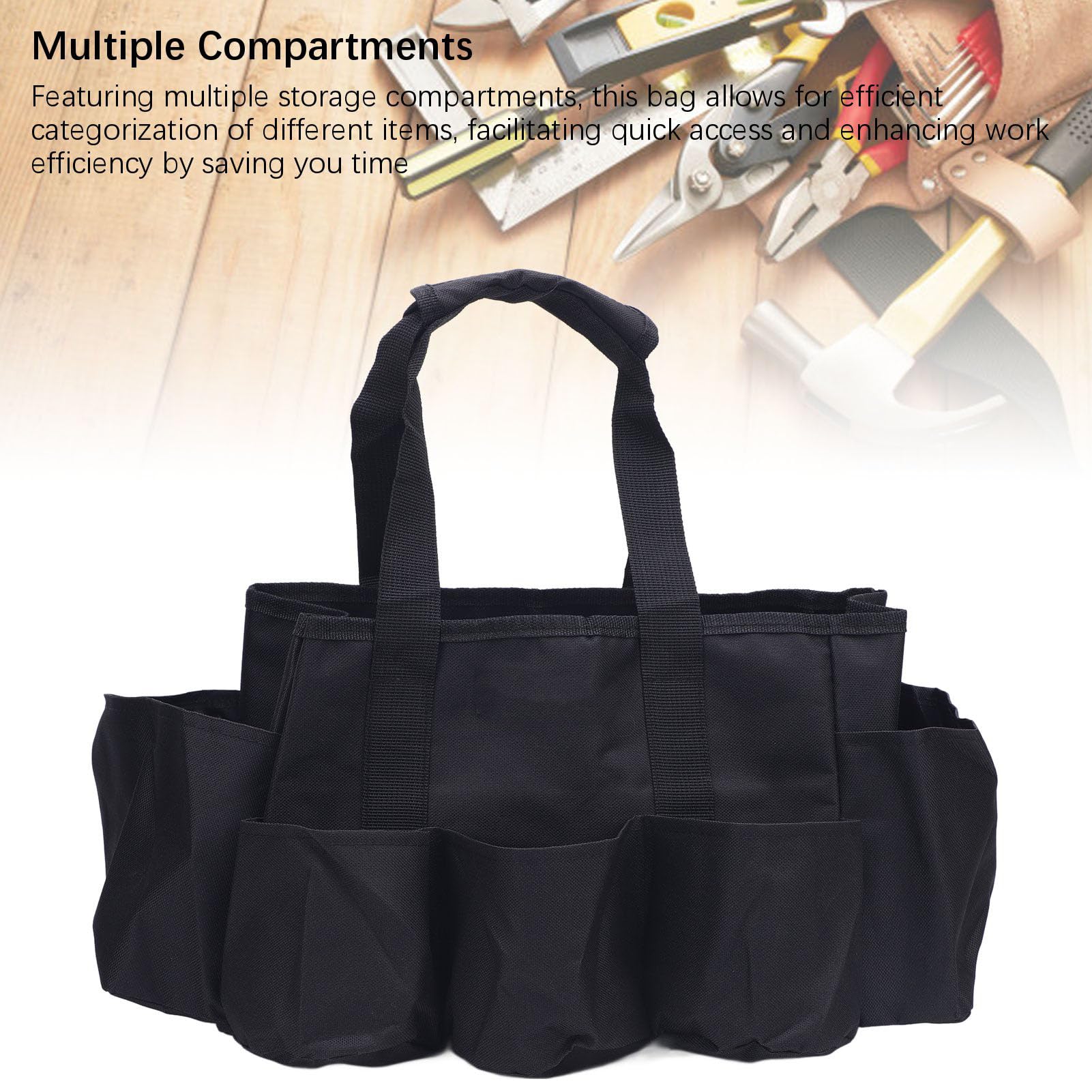 Sac de Nettoyage Oxford Tissu, Outil de Nettoyage Organisateur, Sac Voitures Services Publics, Organisateur Détail avec Rangement Portable pour Le Jardinage et Ménage