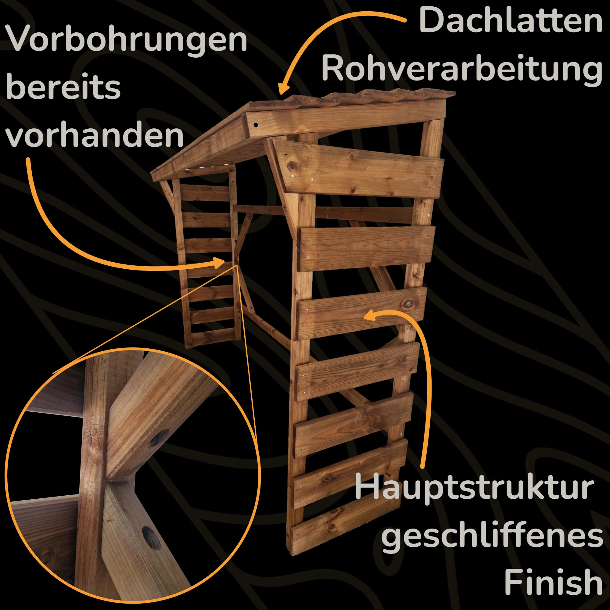 Mülltonnenverkleidung Aussen Holz Made in Europe (FSC), Kaminholzregal, Brennholzregal Außen, Holzunterstand, holzlager