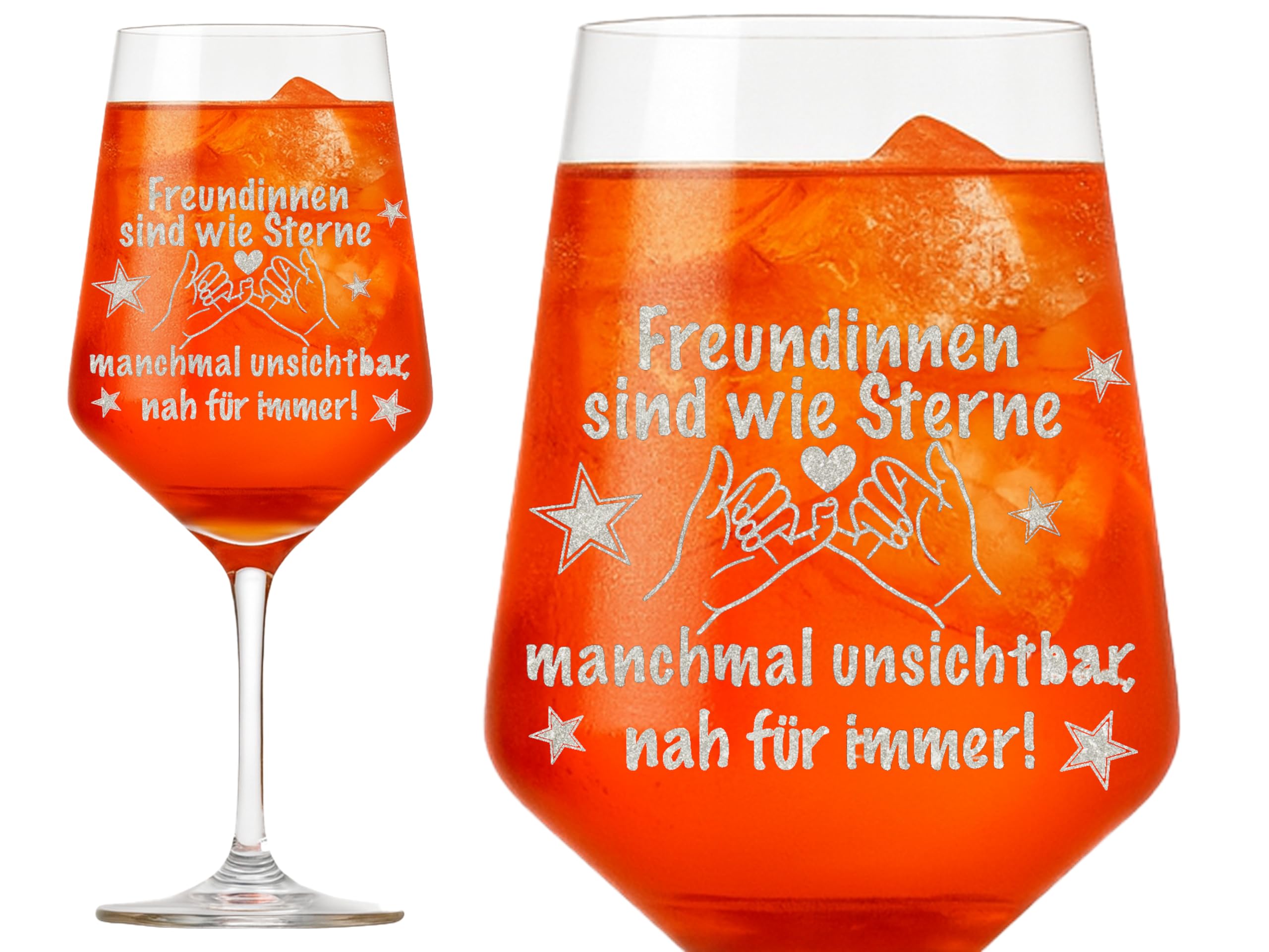 Valhalla Weinglas 350ml mit kunstvoller Gravur Freundinnen sind wie Sterne spülmaschinenfest ideal für gesellige Abende und Anlässe von Exoda für unvergessliche Momente