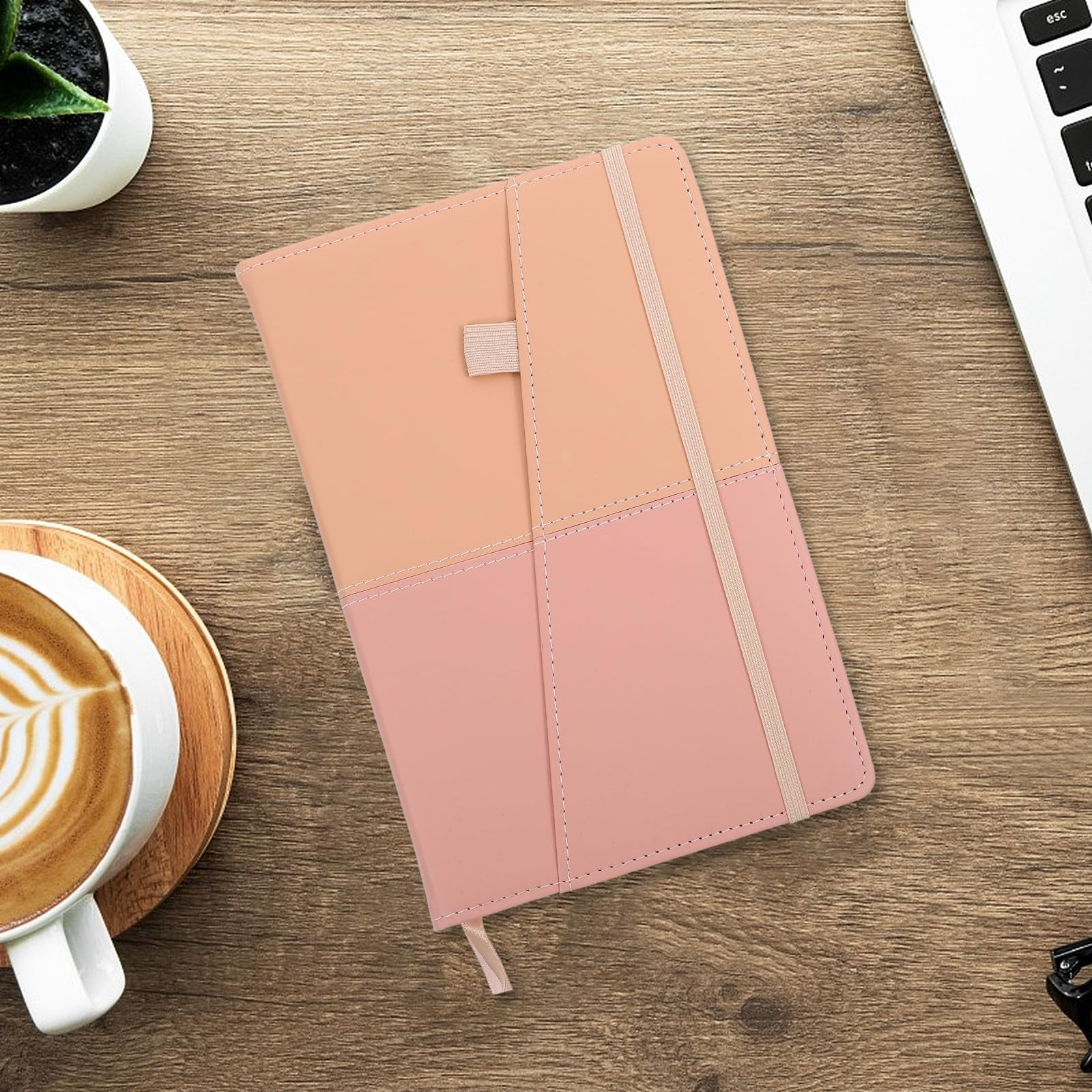 Organisateur D'adresses A5 Format Carnet, Polyvalent Étiquettes Alphabétiques, Couverture Rigide en Couleurs Kaki et Rose, Annuaire Téléphonique Portable pour Bureau et Usage