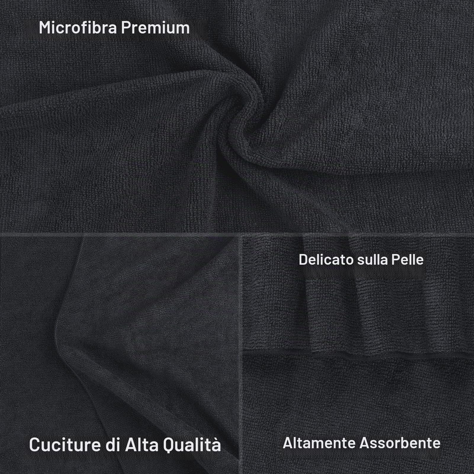 Orighty Confezione da 12 asciugamani da salone in microfibra super morbidi e assorbenti (non resistenti alla candeggina, 40 x 73 cm), per saloni, mani, palestra, bagno, spa e cura dei capelli a casa