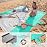 WEKAPO Beach Blanket - Sandproof Waterproof Extra Large Beach Mat | Oversized Sand-Free Lightweight Quick-Drying | Beach Vacation Essentials with Stakes & Corner Pockets (Turquoise, 9x7 FT)