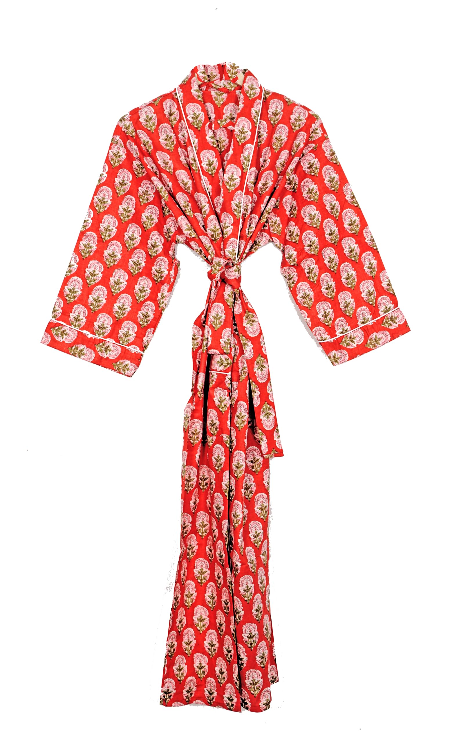 Pure 100% Cotton Robe For Womens Bathrobe Dressing Gown Long sleepwear Free Size Kimono