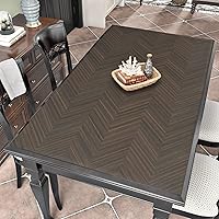 Vista 3 de Wallercity Papel tapiz de madera marrón para despegar y pegar, papel tapiz moderno de espiga marrón para pared de dormitorio, autoadhesivo, papel