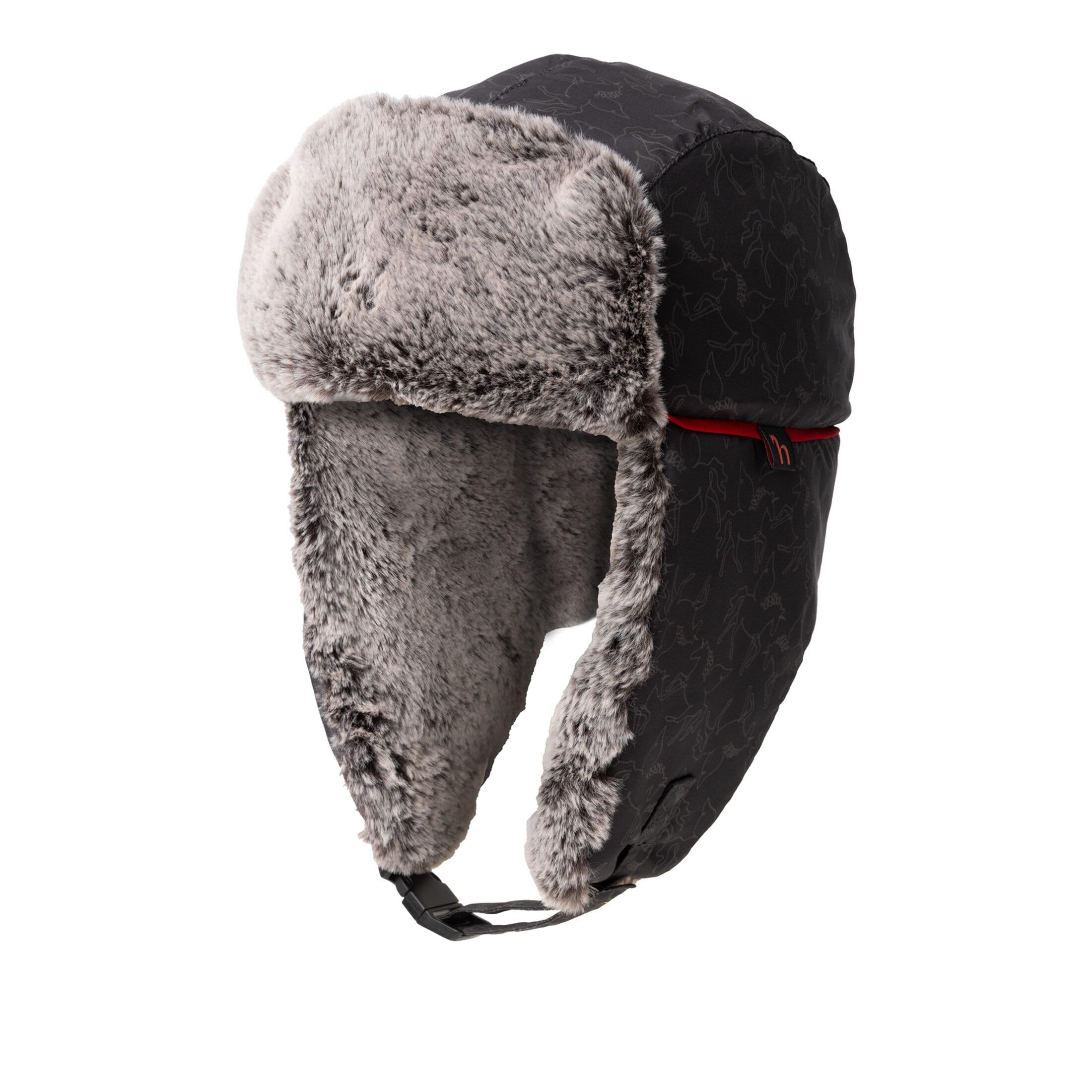 HORZE Pegasus Kids Padded Trapper Hat - Caviar - One Size
