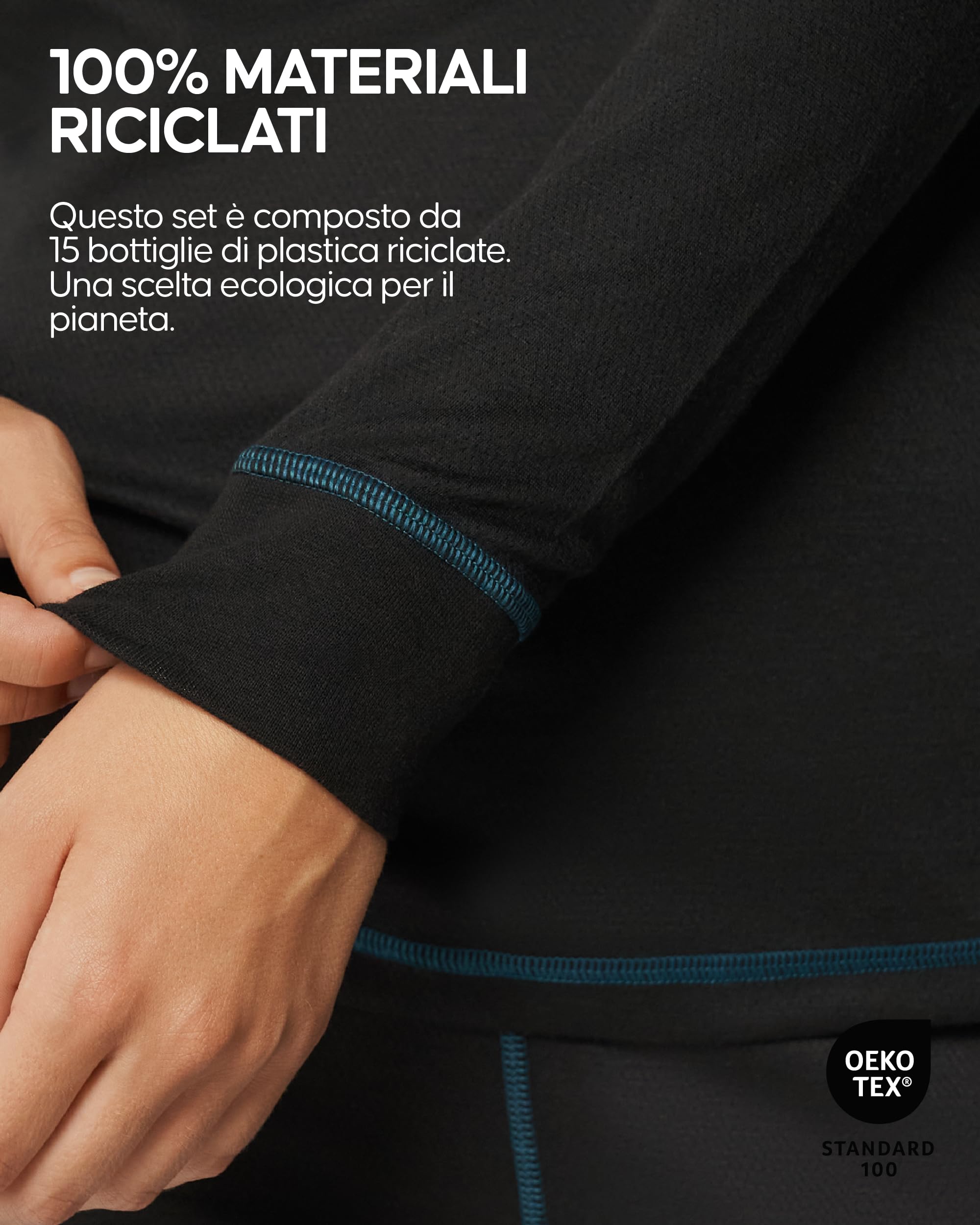 DANISH ENDURANCE Completo Maglia e Pantaloni Termici Uomo e Donna, Intimo Termico per Sci, Trekking