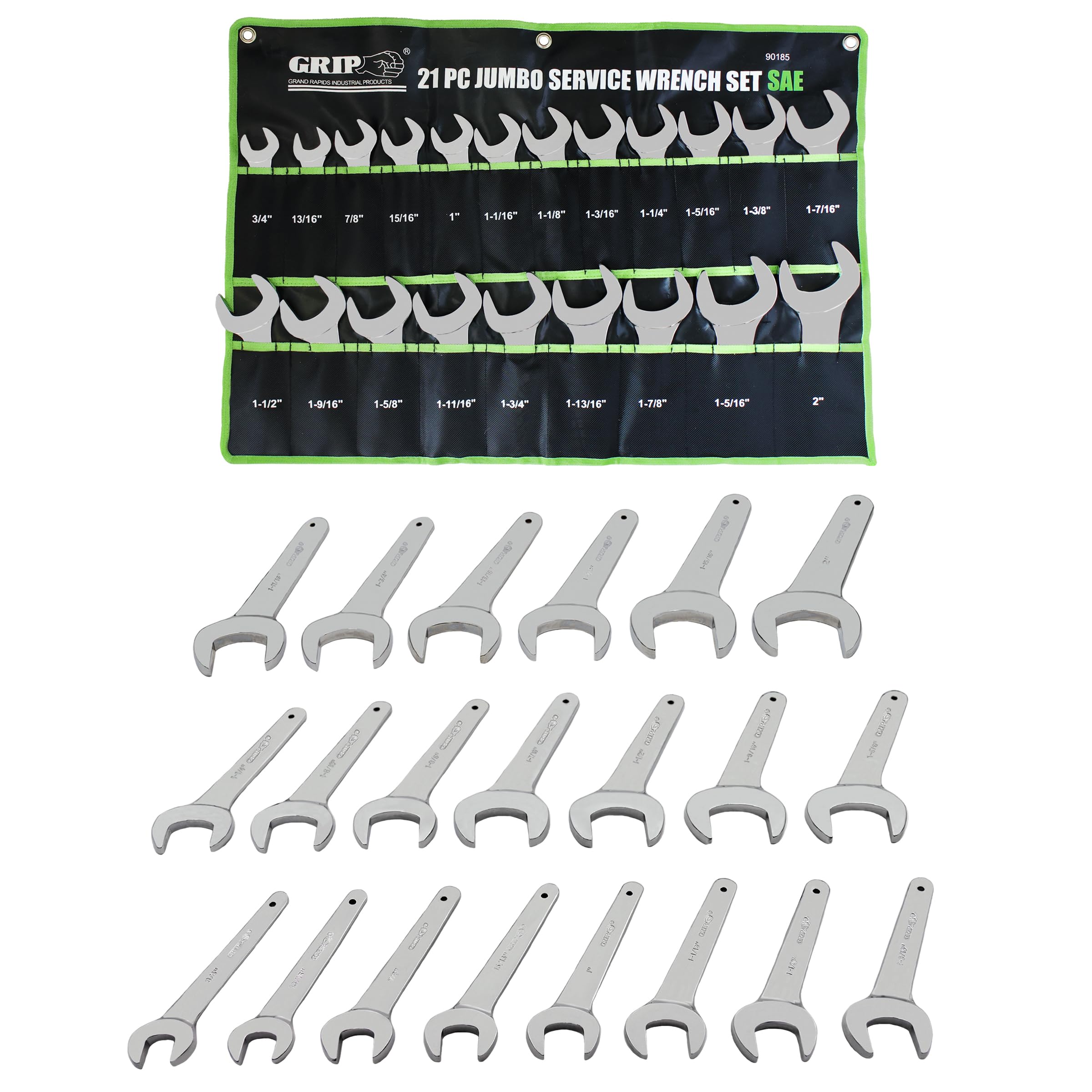 Grip 21 pc Jumbo Service Wrench Set SAE, Wrench Sets