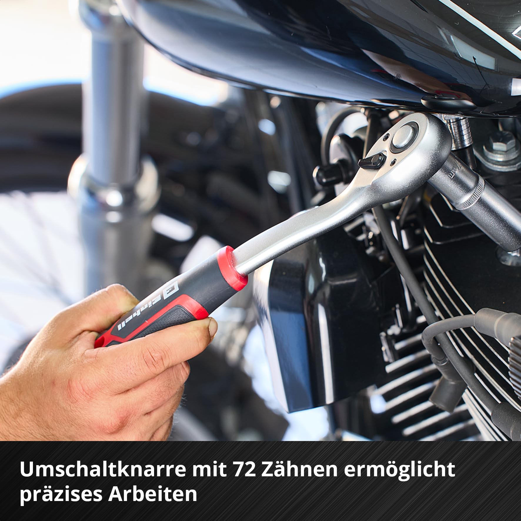 Original Einhell E-Case 92-tlg. Werkzeugkoffer Werkstatt (Werkstattausstattung, KFZ-Stecknüsse, Bit-Zubehör, Stecknuss-Set, Umschaltknarren, Sechskant-Stiftschlüssel, Systemkoffer)