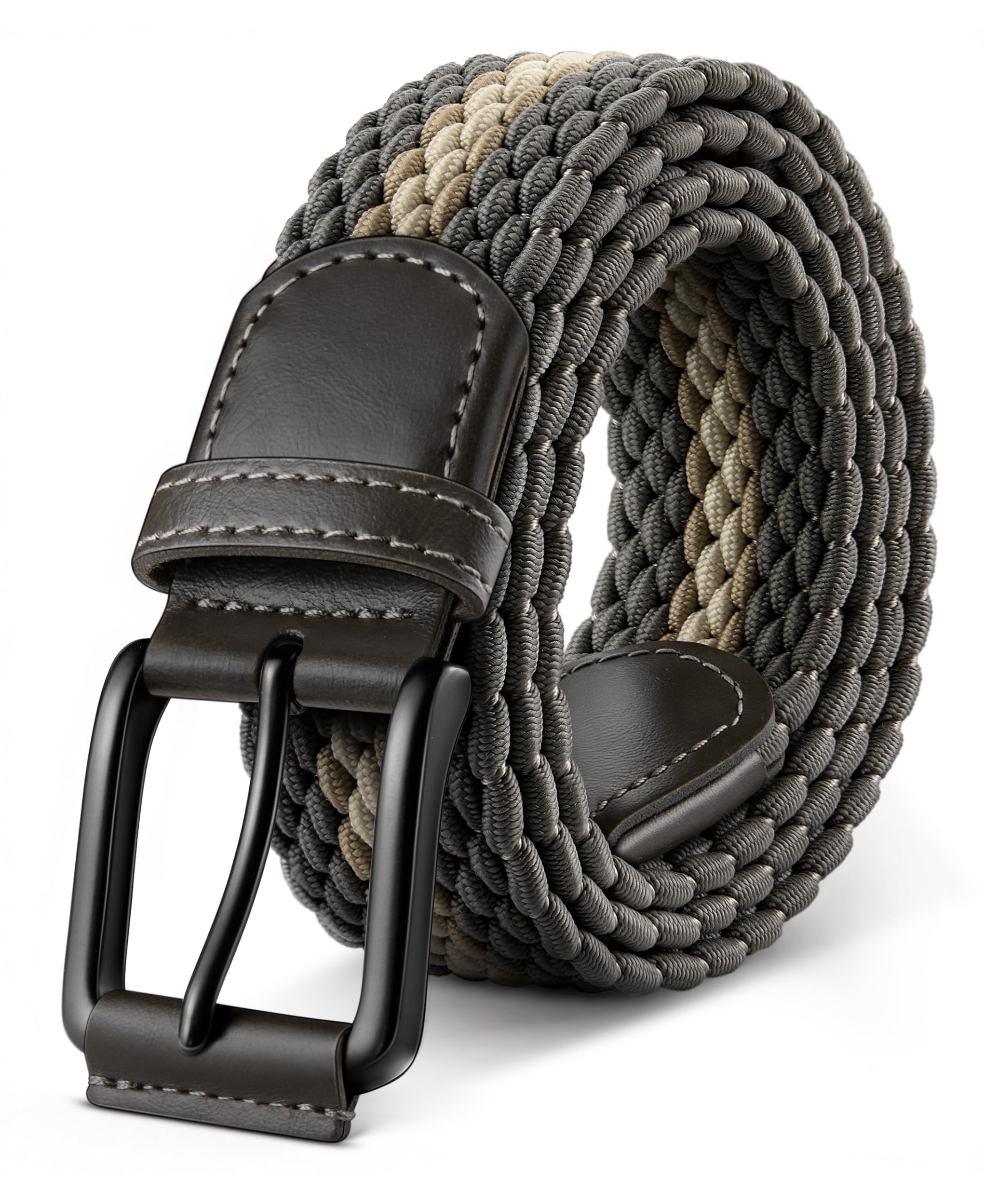 KEMISANT Men's Stretch Woven Braided Web Golf Belt 1 3/8"-Multi-Pack