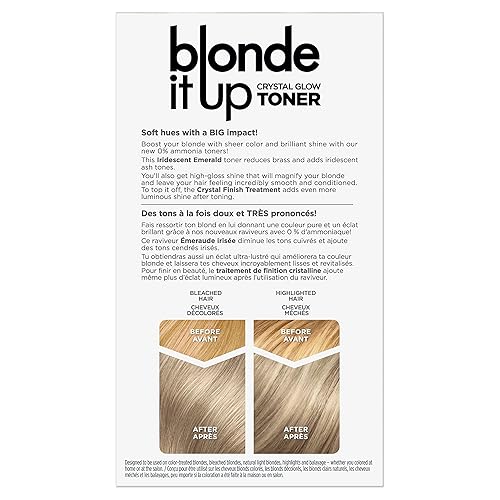 Miniatura 2 de Clairol Blonde It Up Crystal Glow Toners - Tinte semipermanente para el cabello, color esmeralda iridiscente, paquete de 1 unidad