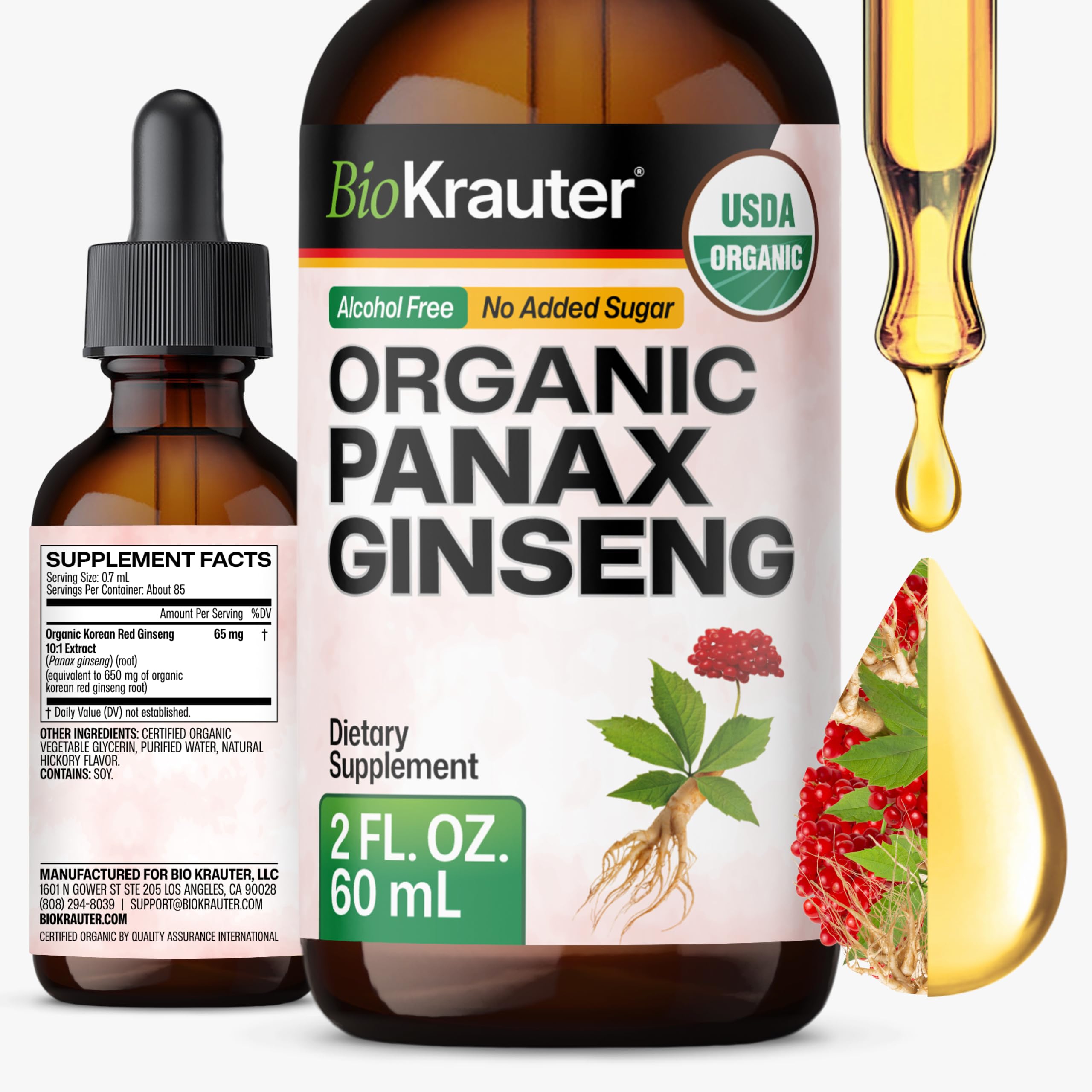 USDA Organic Panax Ginseng for Immune Support, Focus & Clarity - 4 Fl.Oz — Amazon image 10