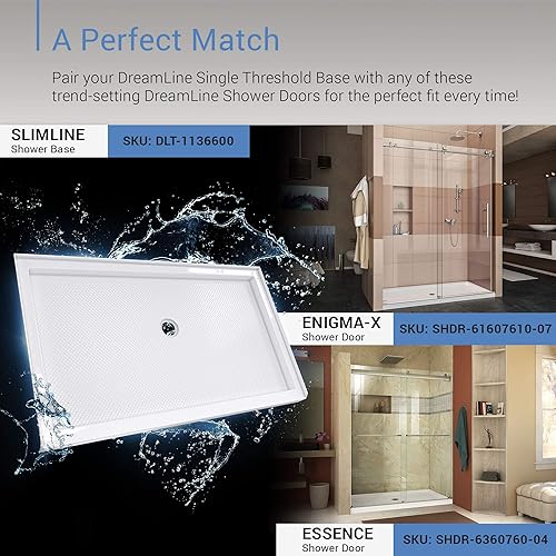 Miniatura 100 de DreamLine SlimLine - Base de ducha, DLT-1134602 Blanco,Biscuit,Negro,Gris (Slate Gray),https:/ www.Yaxa/dp/undefined