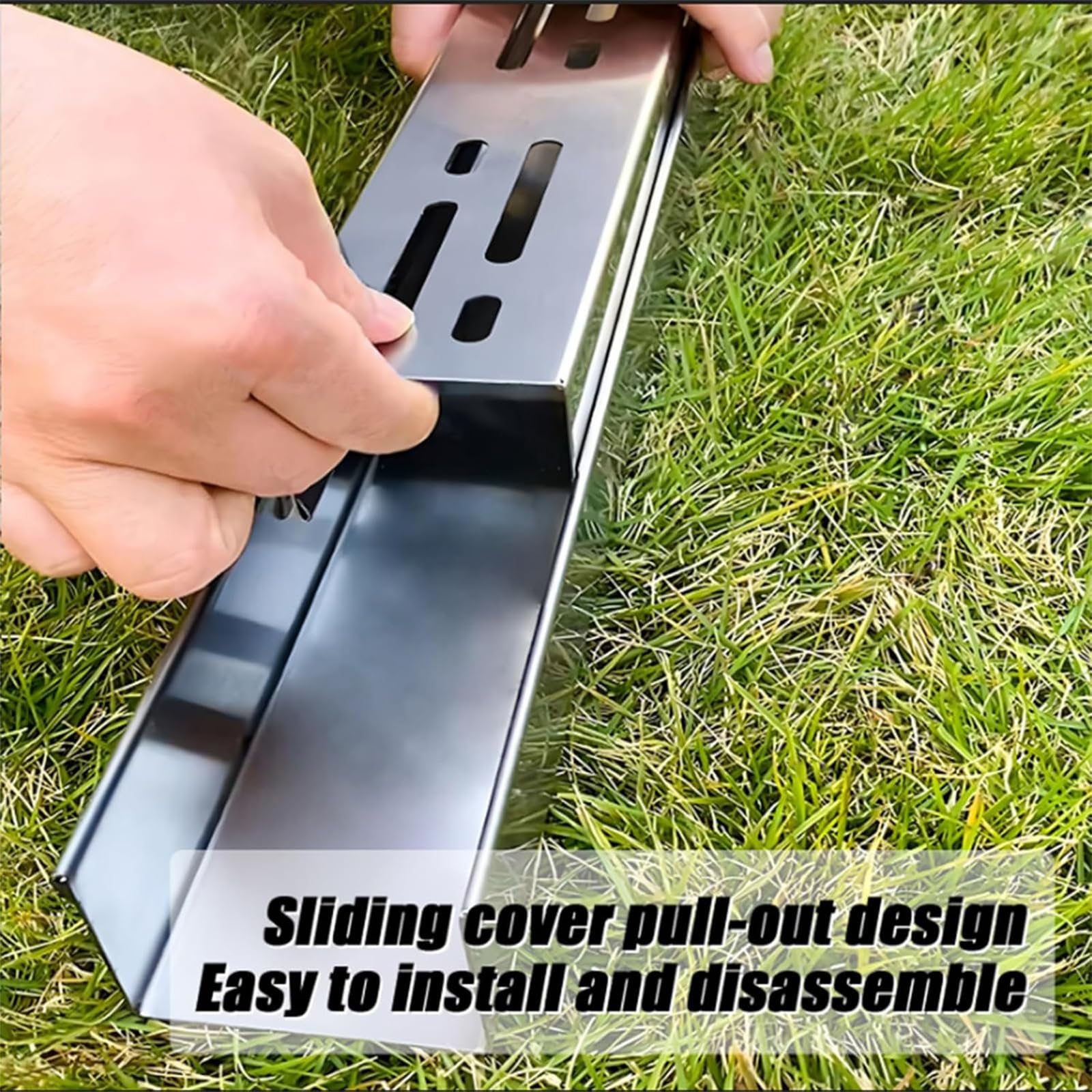 Kit de desagüe de Canal de Acero Inoxidable - Desagüe de Zanja Estrecho Exterior 304 con Rejilla extraíble para Patio, jardín, Granja, terraza - Filtros lineales para canaletas de Lluvia (5X