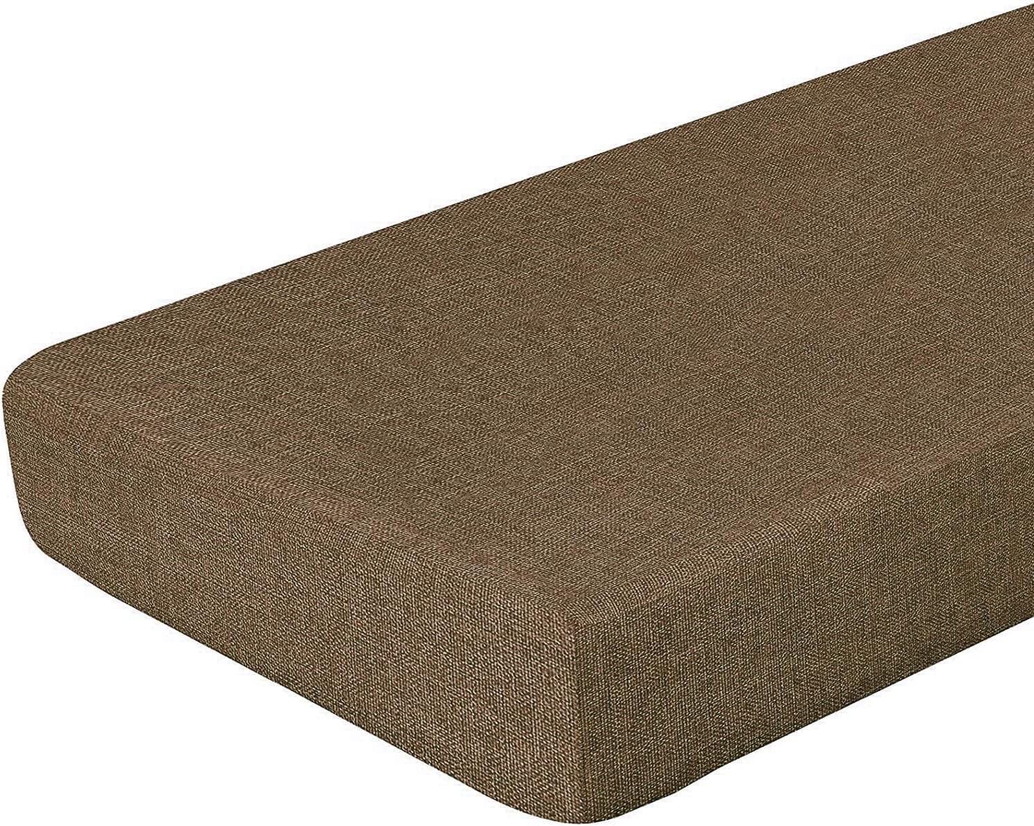 Coussin de banc imperméable en mousse pour assise extérieure de jardin 120 x 30 marron