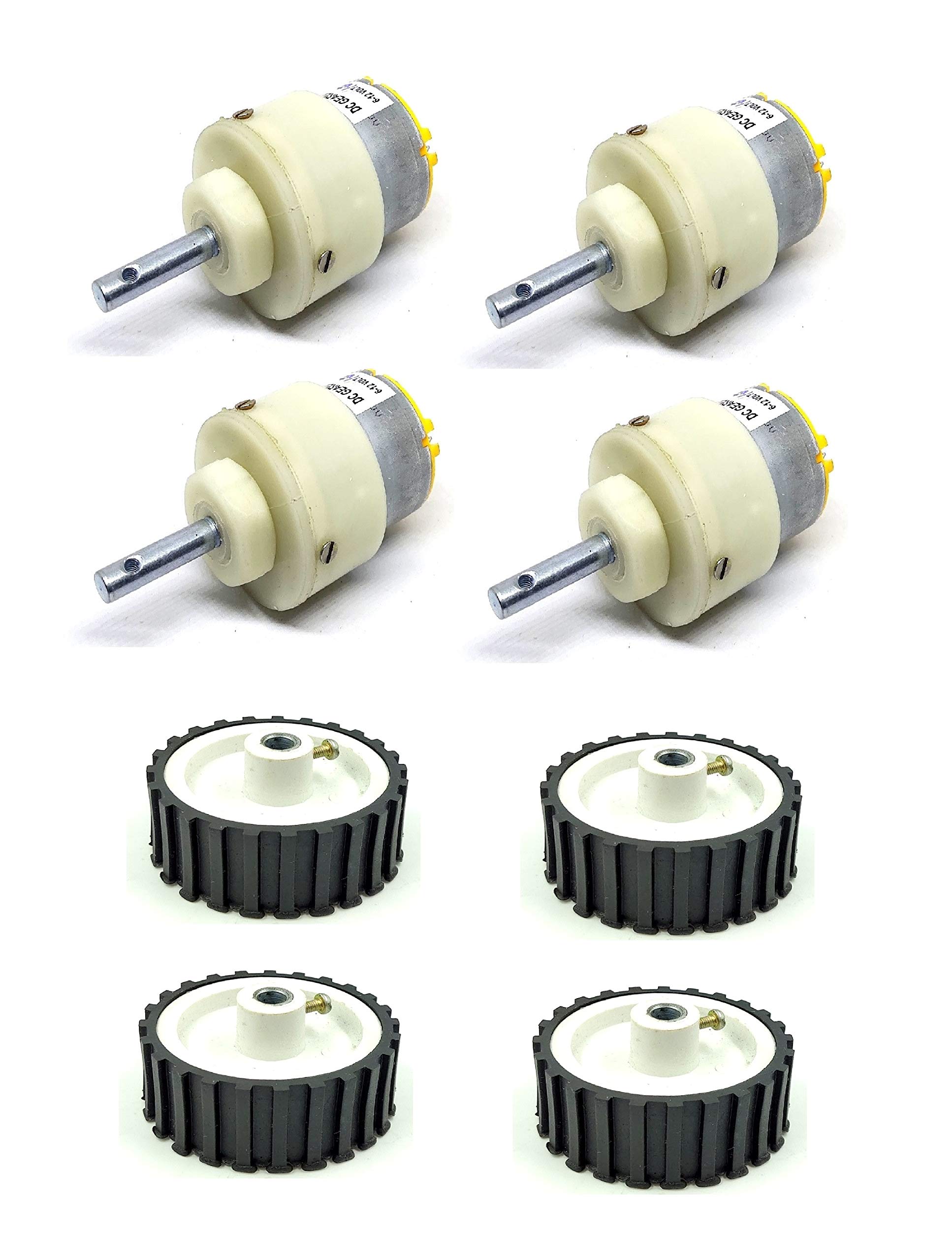 INVENTO 4pcs 6V - 12V 5 Kg-cm 1000 rpm DC Metal Geared Motor with 55mm x 20mm Wheel for Robot Smart Car DIY (B083SQNH3L) Amazon Price History, Amazon Price Tracker