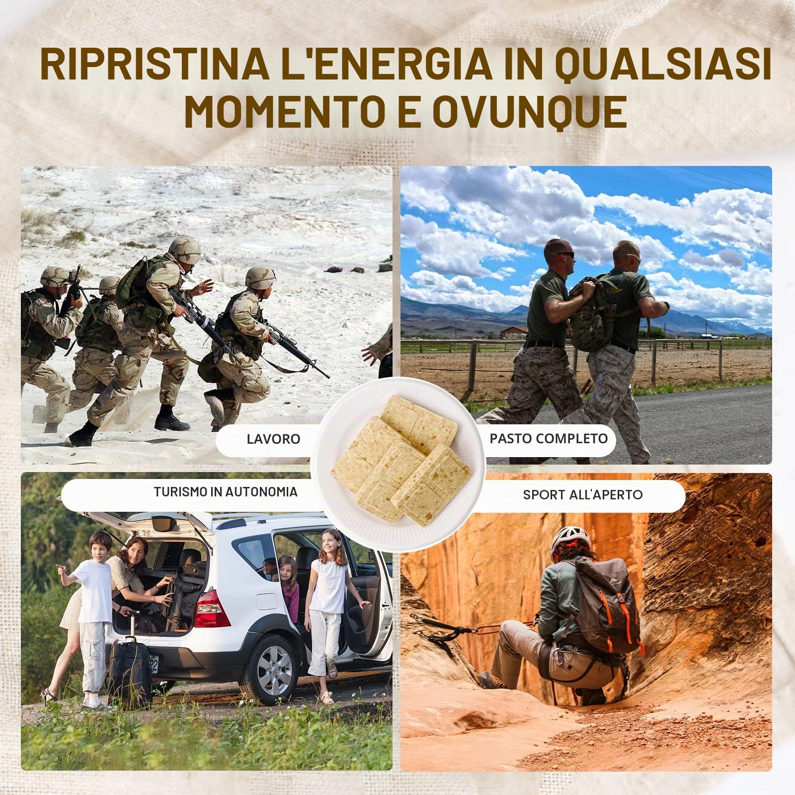 BDH 1 confezione di barre alimentari di emergenza, con linguette di sopravvivenza originali per campeggio, emergenza, tempesta di neve, terremoti, disastri, con durata di 20 anni, 250 g/bar