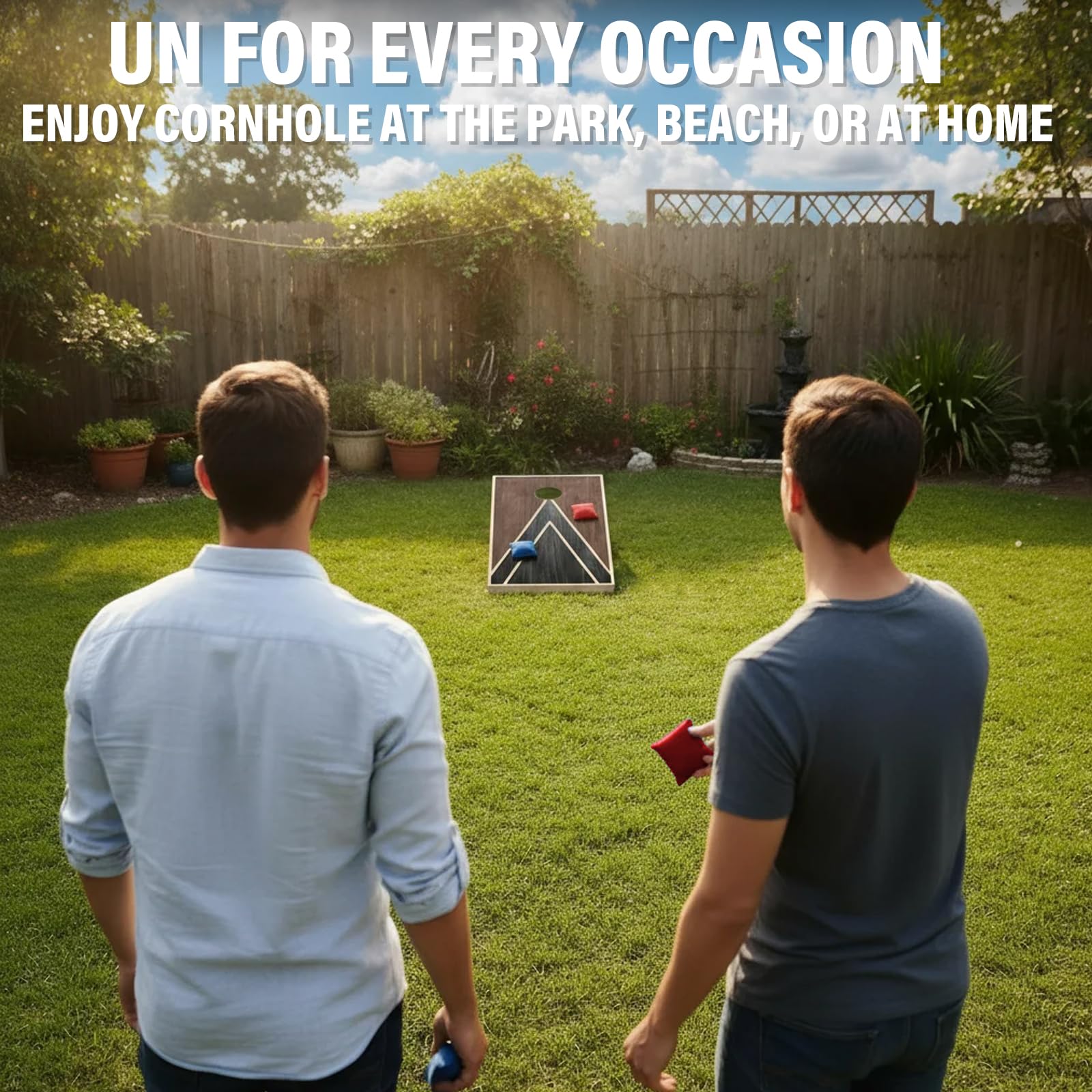 Ensemble de plateau de cornhole de 1,4 x 0,6 m, jeux de maïs en bois pour adultes, avec 8 sacs de maïs, 2 planches de cornhole et un étui de transport pour mariage/fête/extérieur/randonnée/cour (style