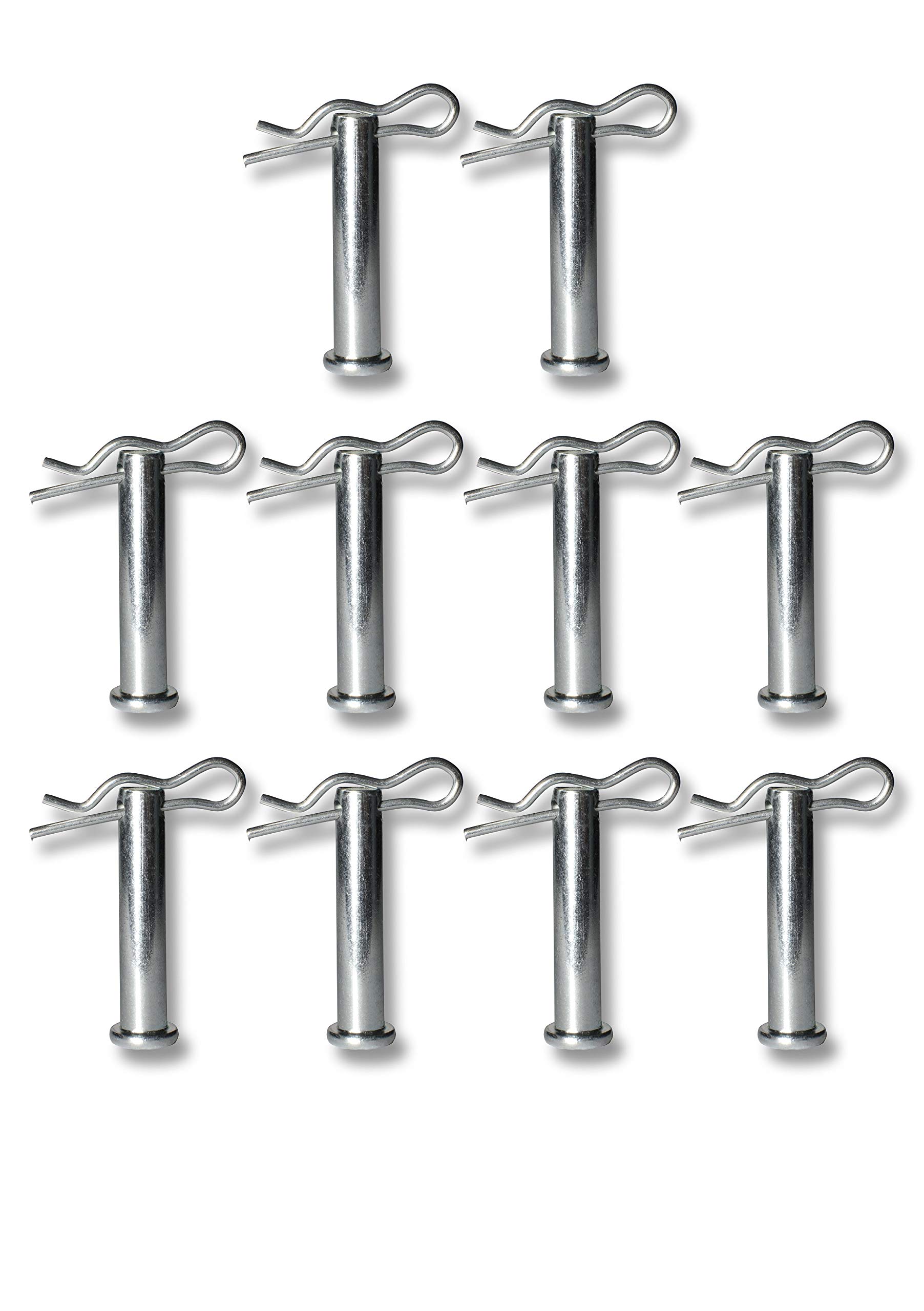 Werhe® 10 pcs. quick-change bolts for earth drills. Drill lock safety bolt with cotter pin. Made of spring steel. Bolt Suitable for all universal earth drills