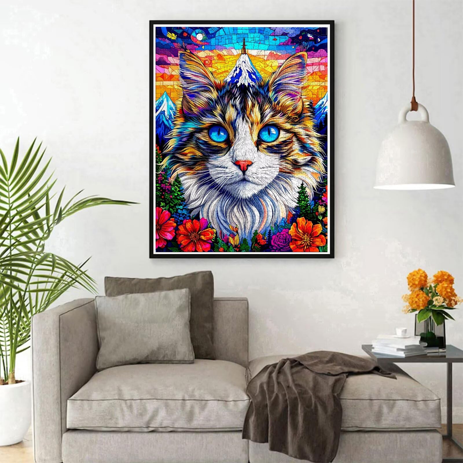 Puzzle 2000 Teile Katze Puzzle Erwachsene, DIY Groß Puzzelmatten, Holzpuzzle für Erwachsene und Kinder ab 12 Jahren Wooden Jigsaw Tier Geschicklichkeitsspiel für Die Ganze Familie, Geschenke D-791