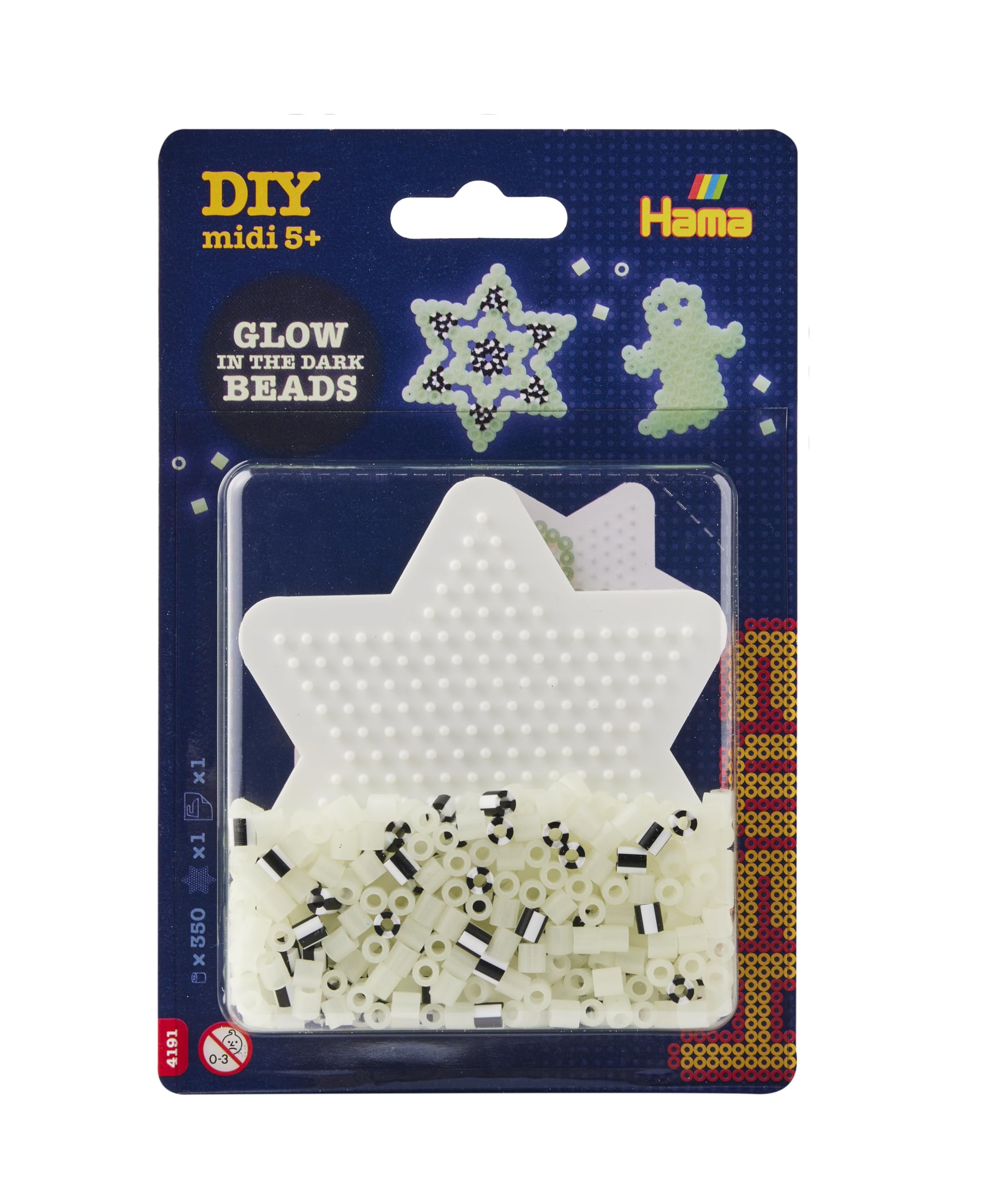 HAMA - petit blister perles à repasser | env. 350 perles | 1 petite plaque étoile n°270 et papier à repasser