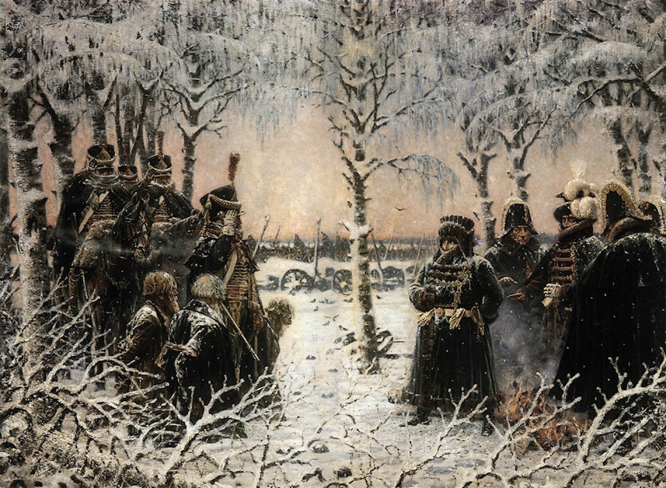 SERENDIPITP Retro Picture Poster Wall Art Pictures Painting Soldiers in the Winter Forest by Vasily Vereshcagin Wall Art Canvas Print for Wall Decor 60x90cm