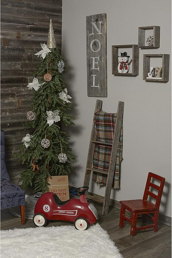 Rockin' Wood Real Wood Peel & Stick 2 & 4 Foot Length Rustic Reclaimed Naturally Weathered Barn Wood Accent Paneling Planks for Walls, 23 Square Feet