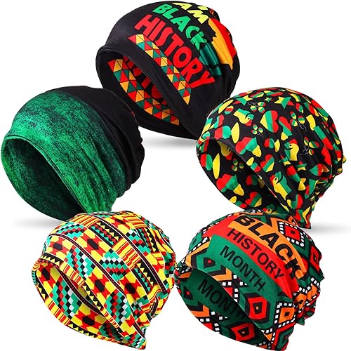 Gorro holgado para mujer, 5 piezas, turbante, elástico, para el cáncer, gorros, bufanda para dormir
