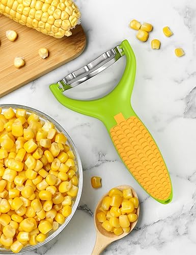 Miniatura 2 de GloTika Juego de pelador de maíz para verduras, cortador de acero inoxidable para zanahoria, papa, verduras, trilladora de maíz