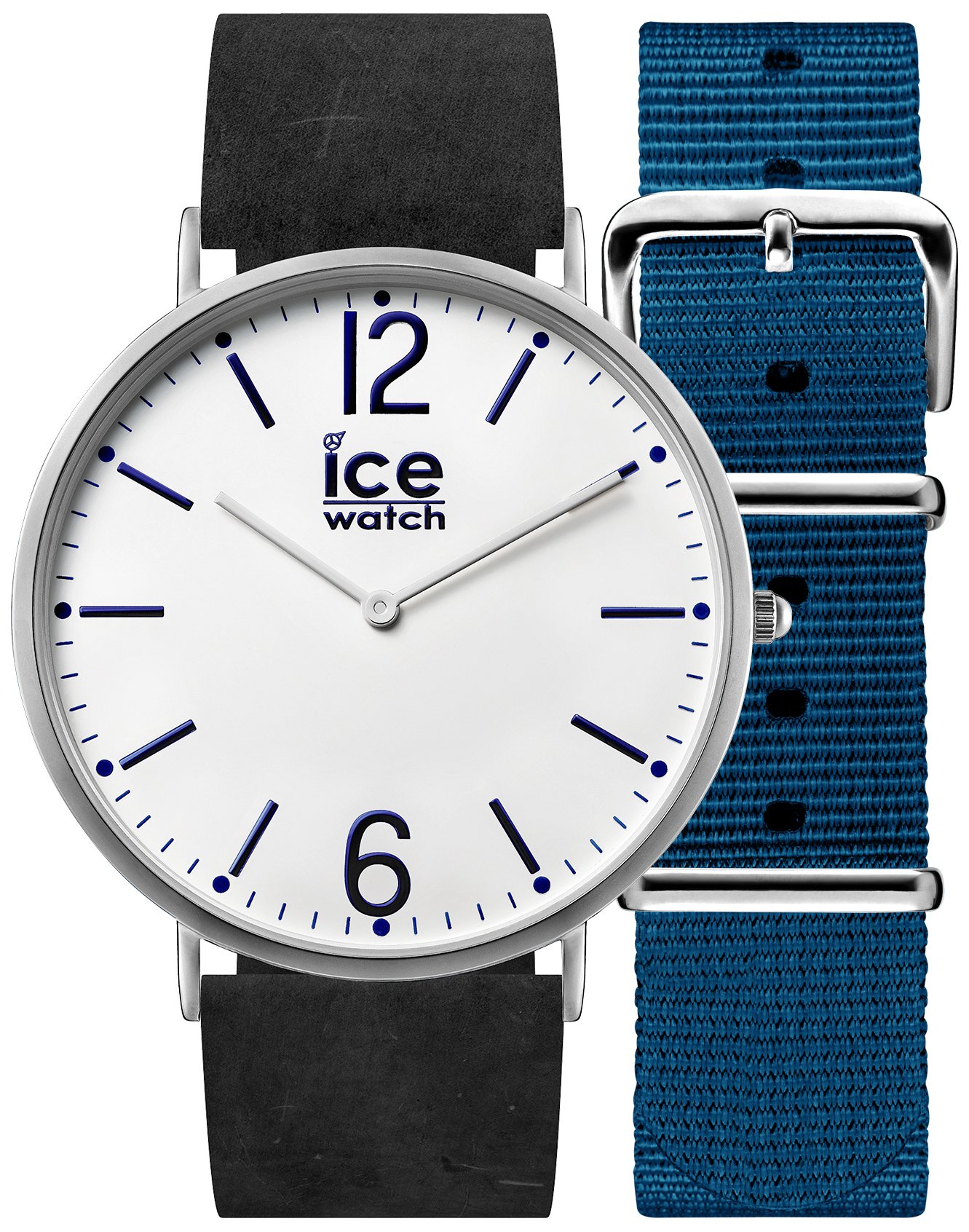 Ice-Watch - City Finsbury - Reloj Negro para Hombre (Unisex) con Correa de Nylon - 001370 (Medium)