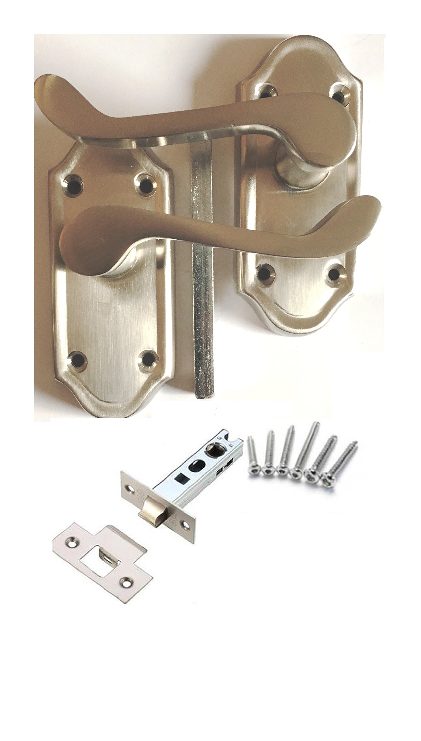 Euroart Ashford/Ashtead Short Latch Handle Set With 2.5 Inch / 3 Inch Tubular Latch- Satin Stainless Steel