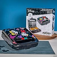 Vista 4 de Uncanny Brands Sandwichera Disney Mickey y Minnie Mouse - Pequeño aparato de cocina Disney Mickey Mouse y Minnie Mouse