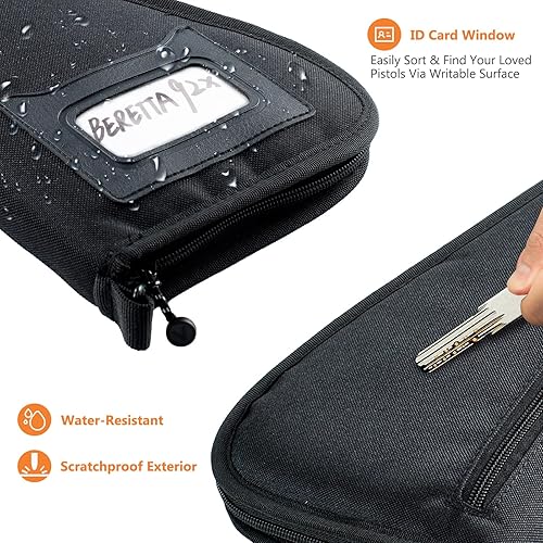 Miniatura 6 de Estuche suave para pistolas, funda para pistola individual para pistolas, bolsa de pistola con cremallera bloqueable, bolsa de transporte oculta,