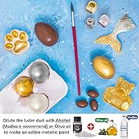 Vista 6 de NiHealth - Polvo comestible con purpurina brillante, polvo metálico, decoración de alimentos, espolvoreado, polvo brillante para bebidas, vino