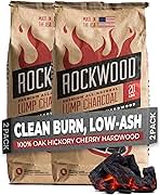 Natural Lump Charcoal – Oak, Hickory & Cherry Hardwood Blend for Barbecue Smoking, High-Heat Grilling, & Outdoor Cooking – Clean Burning, Ideal for Kettle & Kamado Grills – 20lbs (2 Packs)