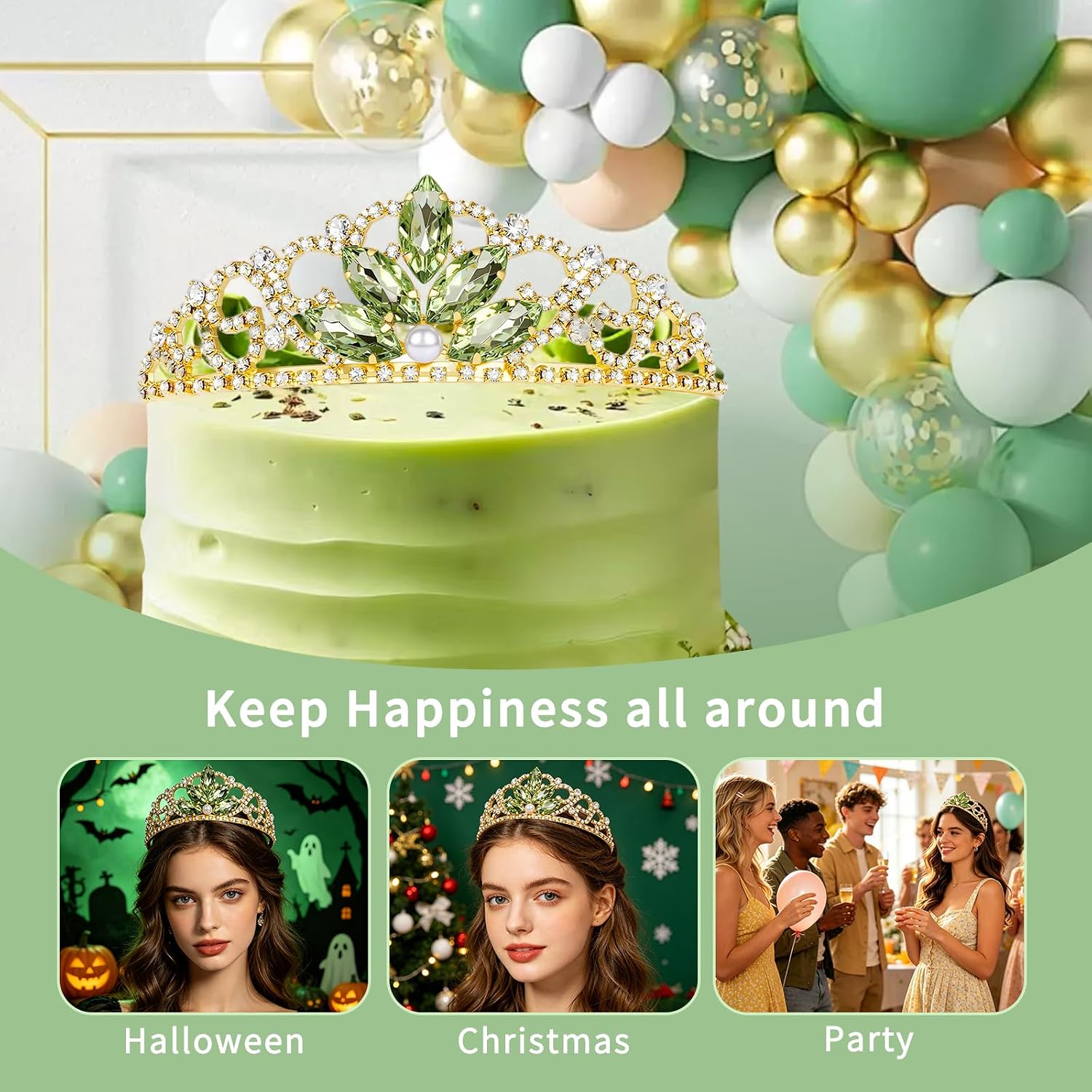 Princess Crown Sparkle Gold Crown Rapunzel Costume Accessories for Women Girls Halloween Dress up Gifts